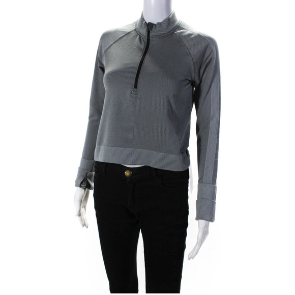 RARE Lululemon Cropped 1/2 Zip Long Sleeve Grey 6 NWOT - Picture 7 of 11